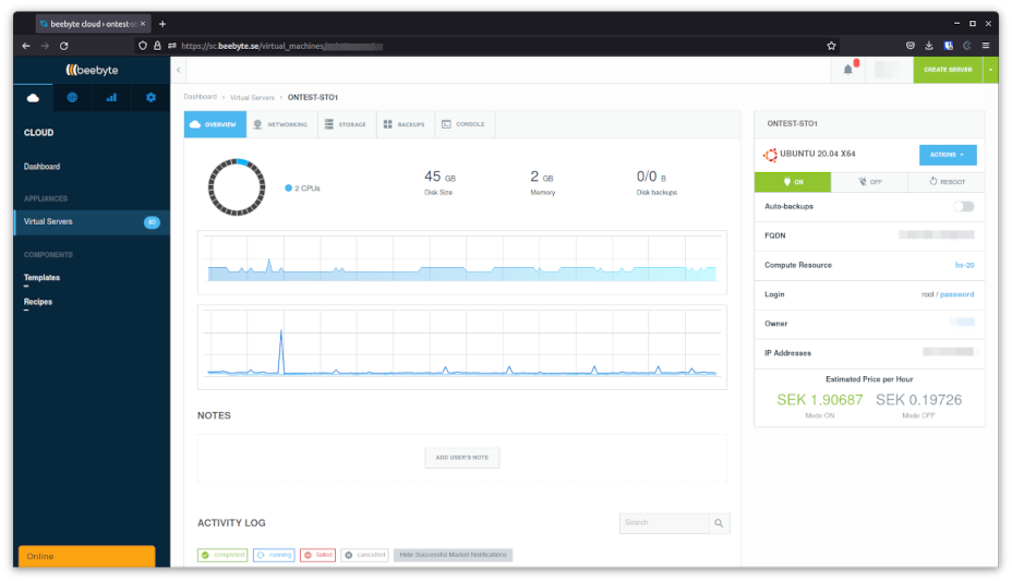 servermanager beebyte VPS server manager