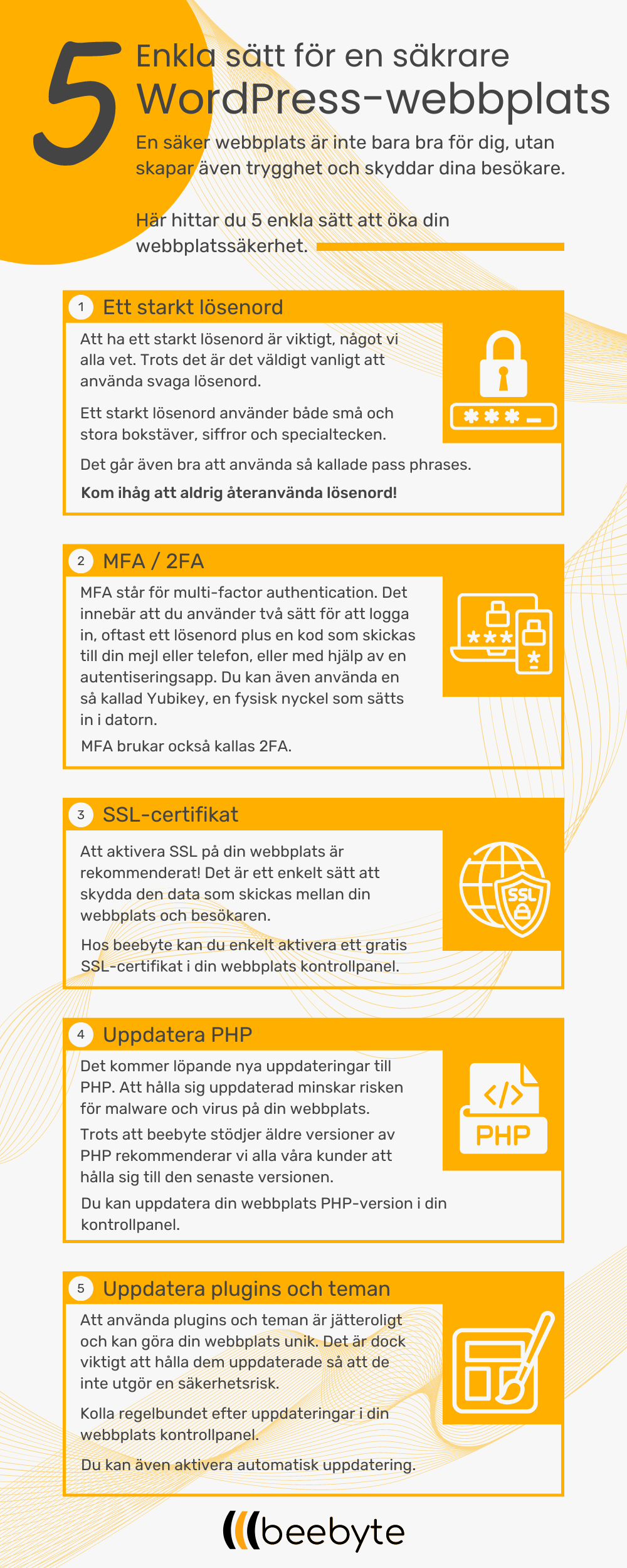 Infographic - 5 enkla sätt för ökad säkerhet i WordPress Edited