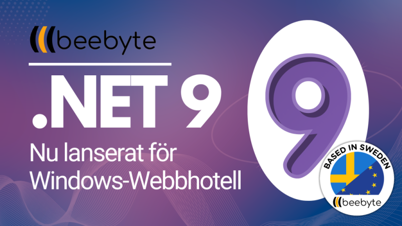 Vi lanserar .NET 9 på våra Windows Webbhotell-servrar!